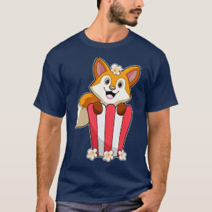 Fox at Eating with Popcorn T-Shirt
