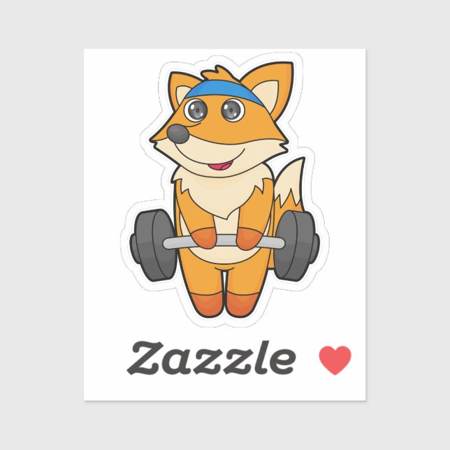 Fox at Fitness with Barbell (Sheet)