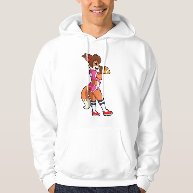 Fox at Football Sports Hoodie (Front)