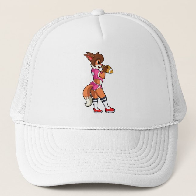 Fox at Football Sports Trucker Hat (Front)