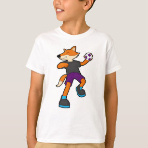 Fox at Handball player with Handball T-Shirt