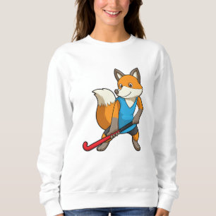 Fox at Hockey with Hockey bat Sweatshirt