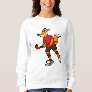 Fox at Hockey with Hockey stick Sweatshirt