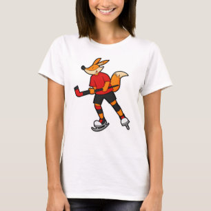Fox at Hockey with Hockey stick T-Shirt