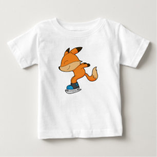 Fox at Ice skating with Ice skates Baby T-Shirt