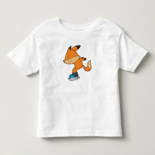 Fox at Ice skating with Ice skates Toddler T-shirt