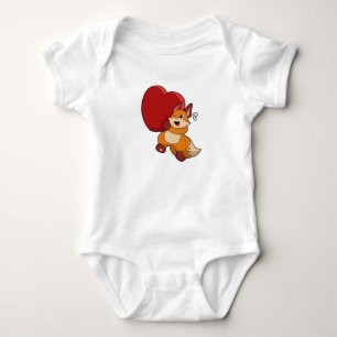 Fox at Love with Heart Baby Bodysuit