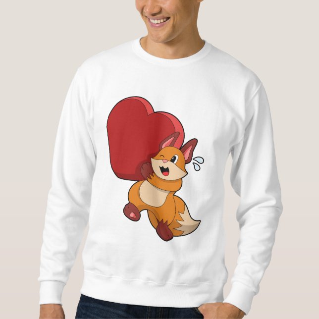 Fox at Love with Heart Sweatshirt (Front)