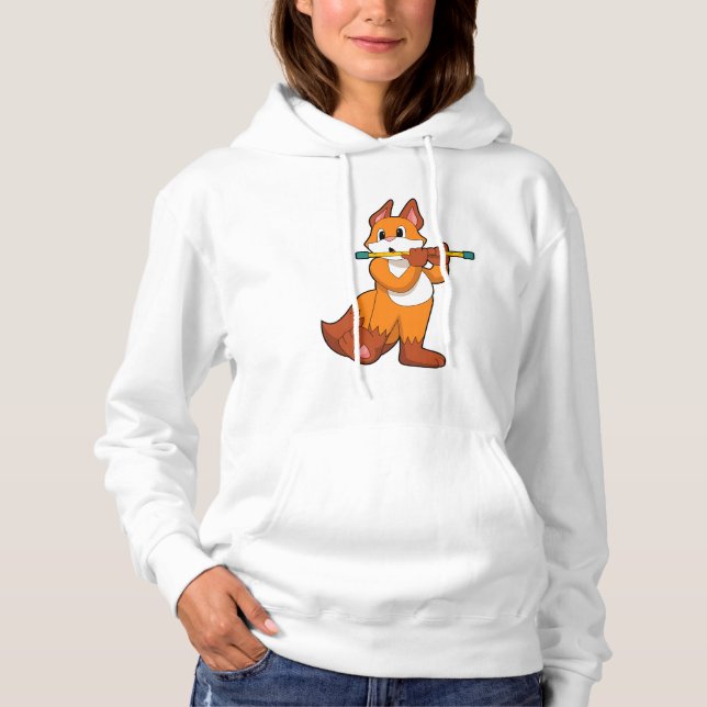 Fox at Music with Flute.PNG Hoodie (Front)