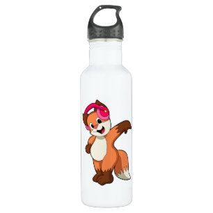 Fox at Music with Headphone 710 Ml Water Bottle