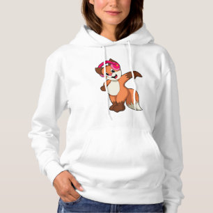 Fox at Music with Headphone Hoodie