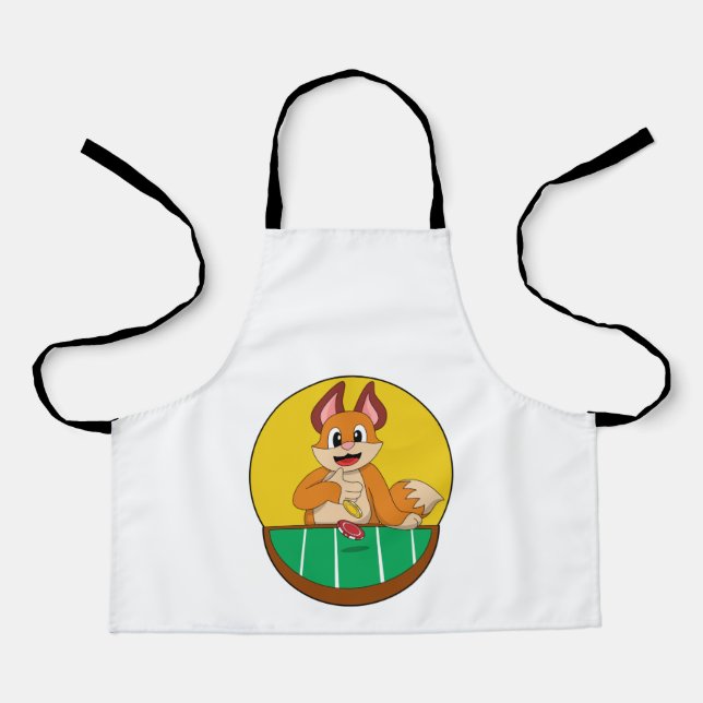 Fox at Poker with Poker chips Apron (Front)