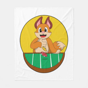 Fox at Poker with Poker chips Fleece Blanket
