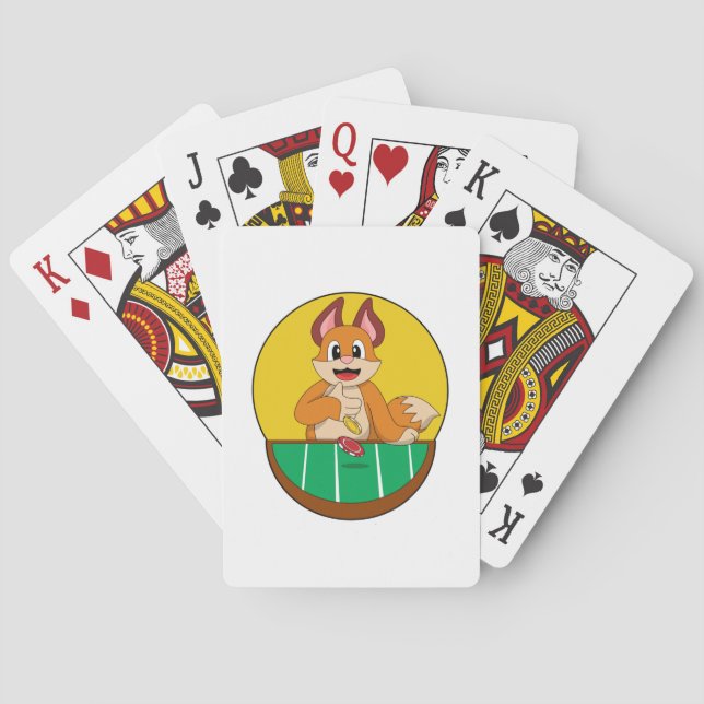Fox at Poker with Poker chips Playing Cards (Back)