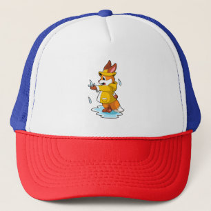 Fox at Rain with Rain drops Trucker Hat