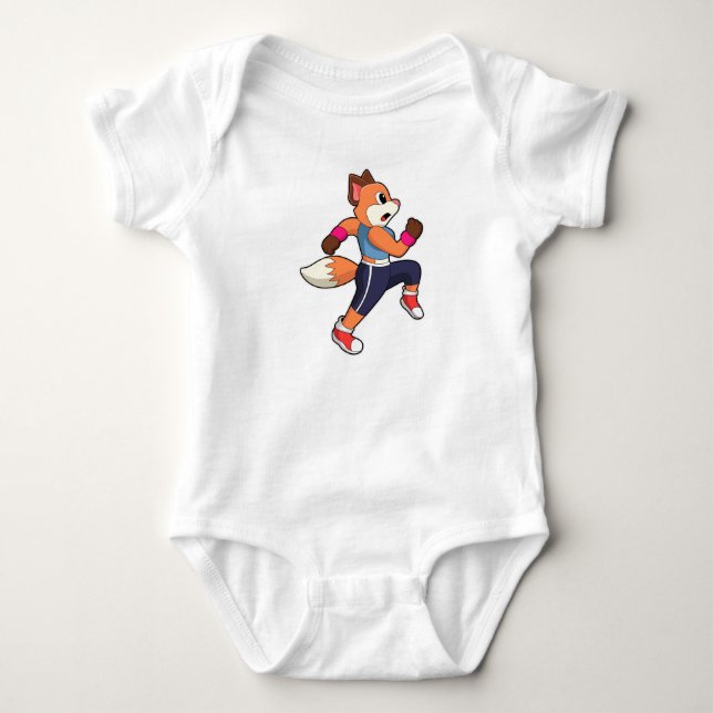 Fox at Running Baby Bodysuit (Front)