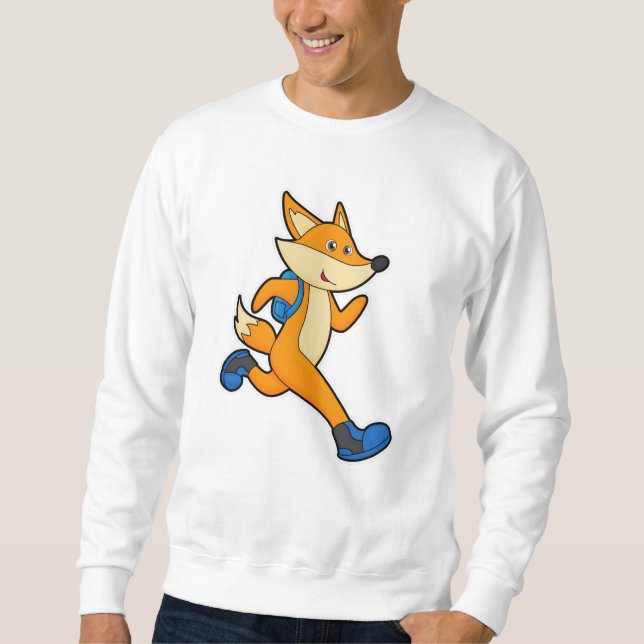 Fox at Running with Backpack Sweatshirt (Front)