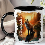 Fox at Sunset Forest Reflection Mug<br><div class="desc">Add a touch of wilderness charm to your morning routine with the Fox at Sunset Forest Reflection Mug. This enchanting mug features a beautiful image of a fox standing by a tranquil forest lake at sunset, with the vibrant colours of the sky and the serene landscape reflected in the water....</div>