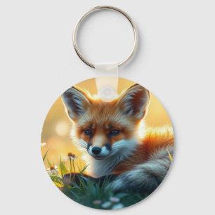 Fox at Sunset Keychain