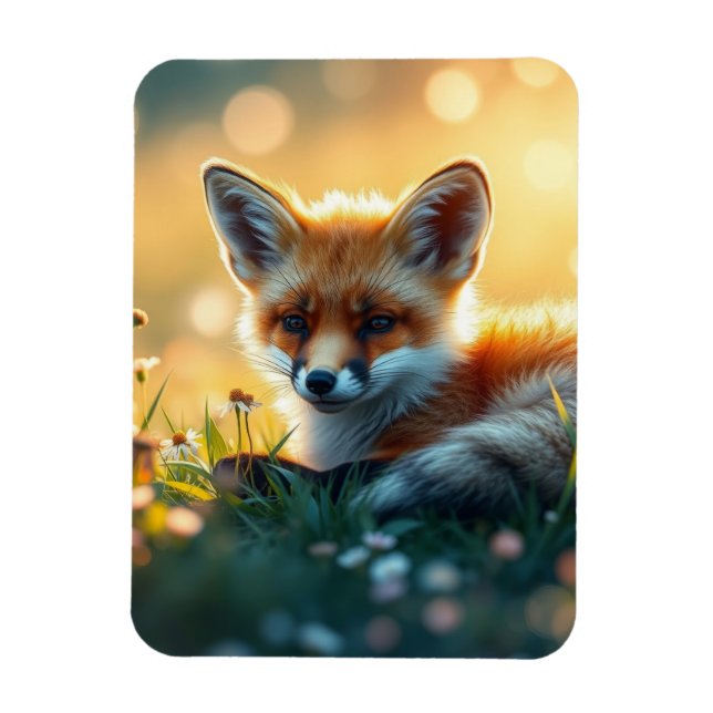 Fox at Sunset Magnet (Vertical)