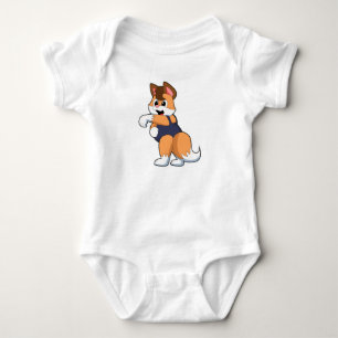 Fox at Swimming with Swimsuit Baby Bodysuit