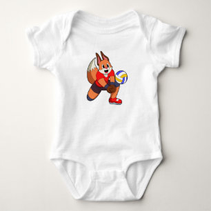 Fox at Volleyball Sports Baby Bodysuit