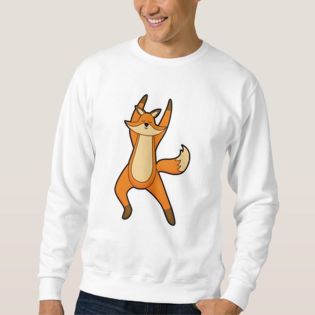 Fox at Yoga Stretching exercise Sweatshirt (Front)