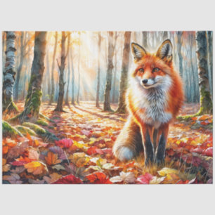 Fox Autumn Forest Watercolor Tissue Paper