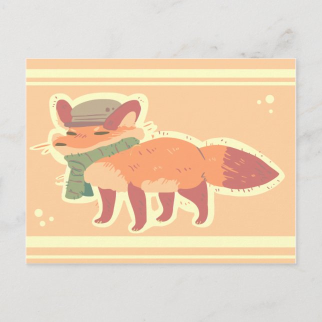 Fox avec Casquette et carte postale Scarf (Devant)