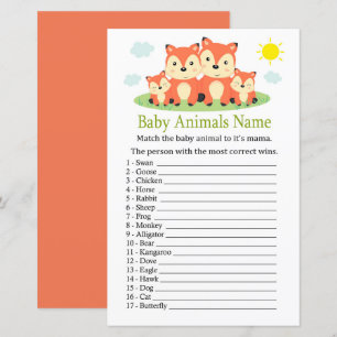 Fox Baby Animals Name Game