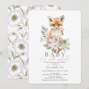 Fox Baby It's Cold Outside Baby Shower Invitation