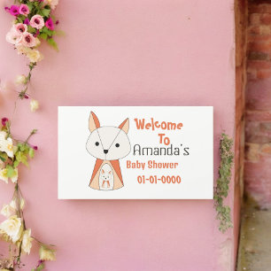 Fox Baby Shower Cartoon Sticker
