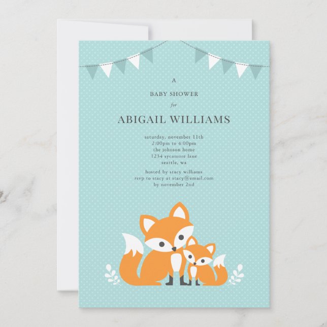 Fox Baby Shower Invitation (Front)