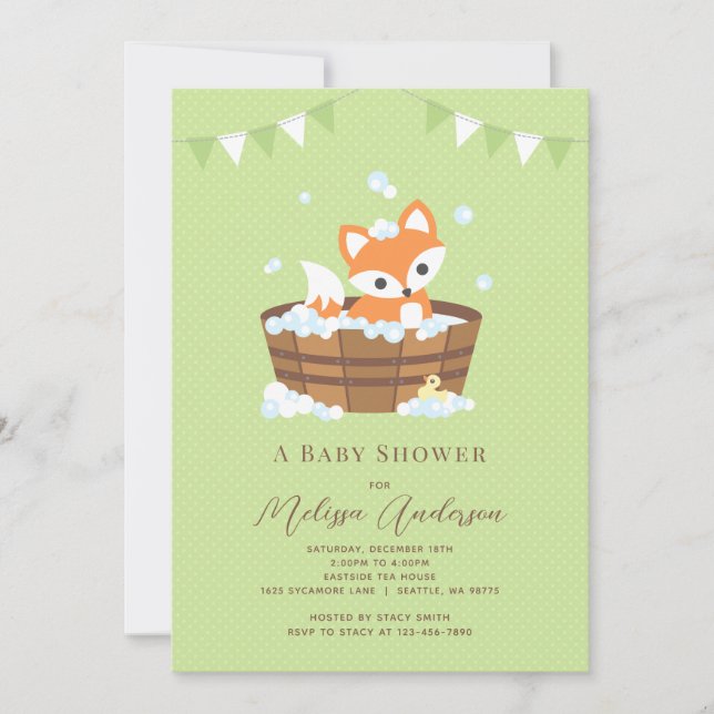 Fox Baby Shower Invitation (Front)
