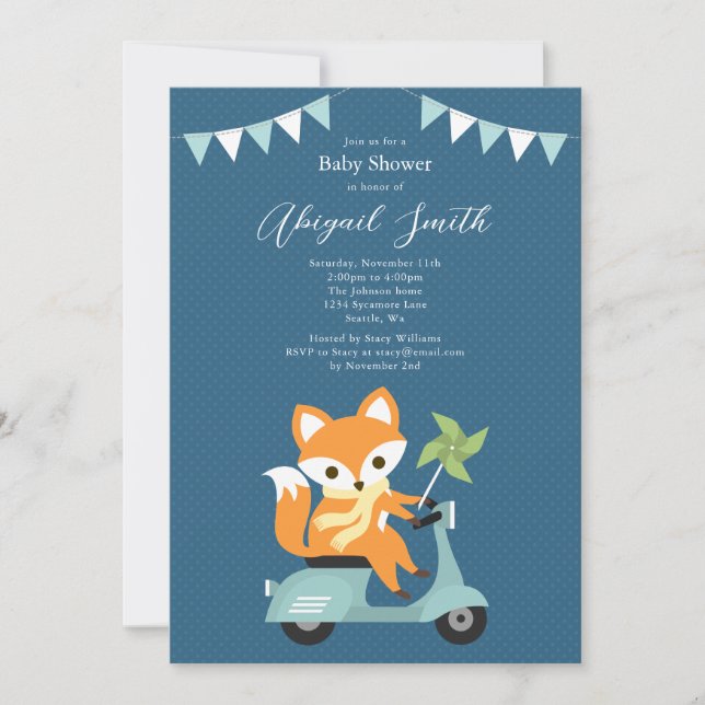 Fox Baby Shower Invitation (Front)