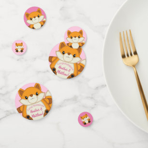Fox Baby Shower Pink Confetti