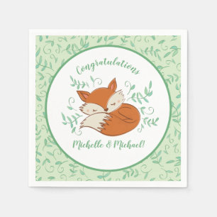 Fox Baby Shower Woodland Animals Napkin