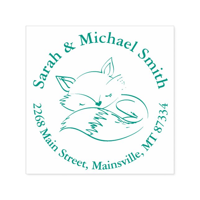 Fox Baby Shower Woodland Animals Self-inking Stamp (Design)