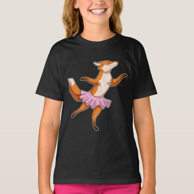 Fox Ballerina Ballet Dance T-Shirt (Front)