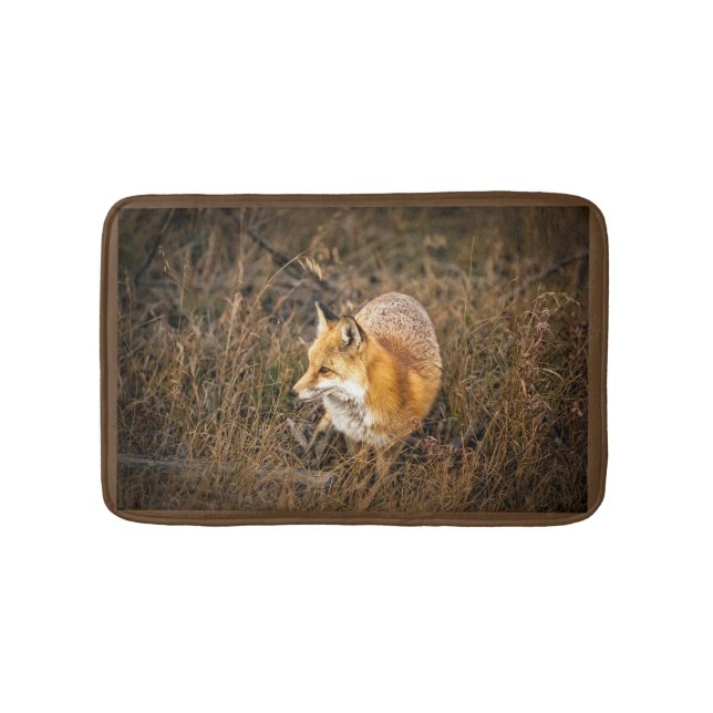 fox bath mat, fox bathroom accessories, fox gift mat (Front)