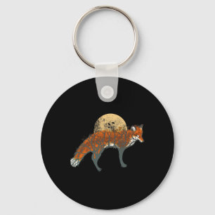 Fox Beautiful Animal Fall Tree Forest Vintage Fox  Keychain