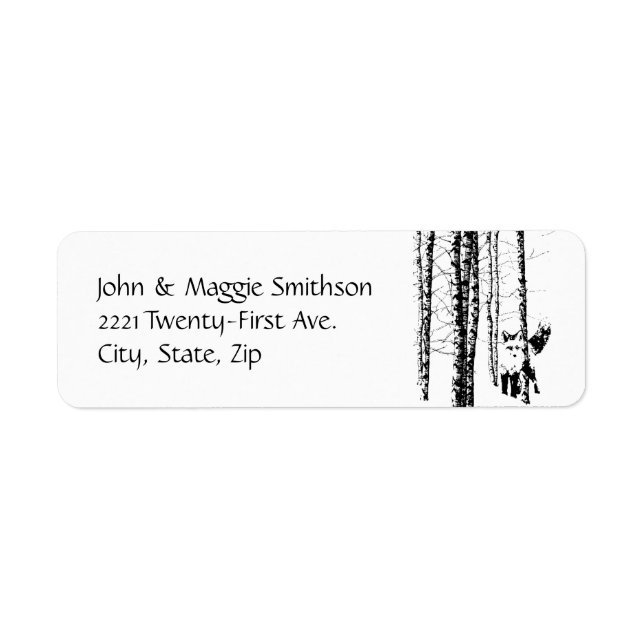 Fox Birch Tree Forest Animal Silhouette Nature Art (Front)