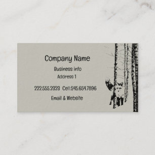 Fox Birch Tree Forest Animal Silhouette Nature Art Business Card