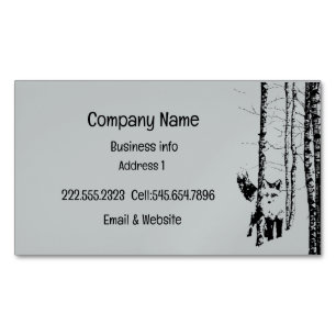 Fox Birch Tree Forest Animal Silhouette Nature Art Magnetic Business Card