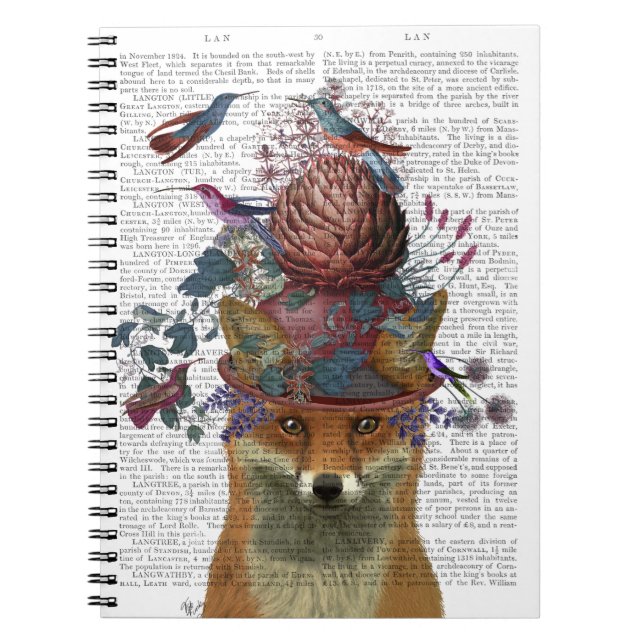 Fox Birdkeeper with Artichoke Notebook (Front)