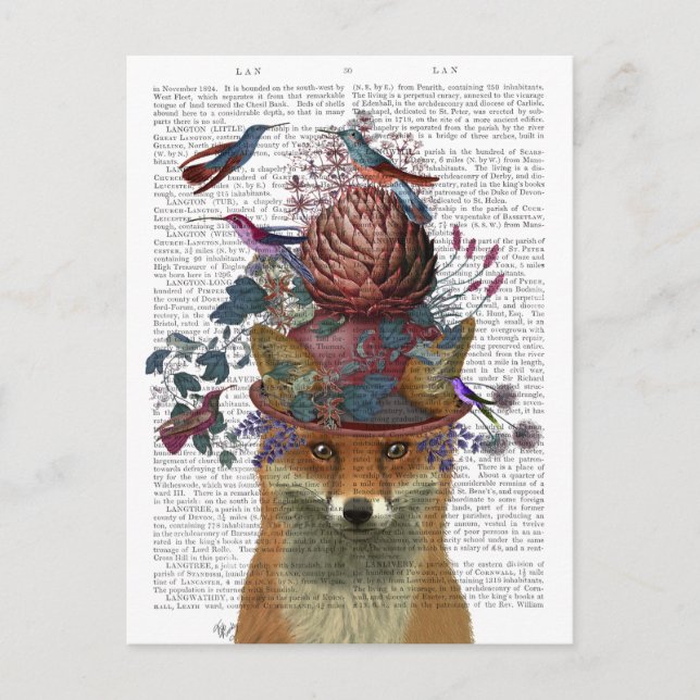 Fox Birdkeeper with Artichoke Postcard (Front)