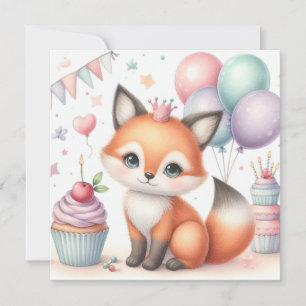 Fox birthday Card 