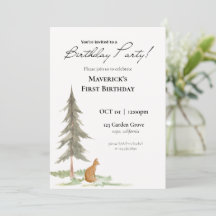 Fox Birthday Party invitation