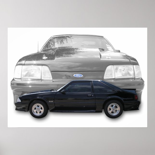 Fox Body Mustang GT records Poster (Front)