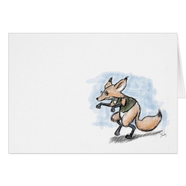 Fox Bow Tie Guy Card (Front Horizontal)